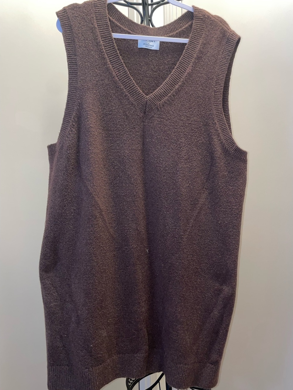 Old Navy Brown V-Neck Knit Midi Dress